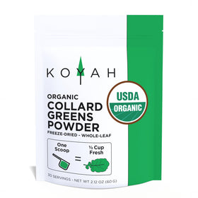 KOYAH collard greens powder pouch, organic whole-leaf, convenient daily greens boost
