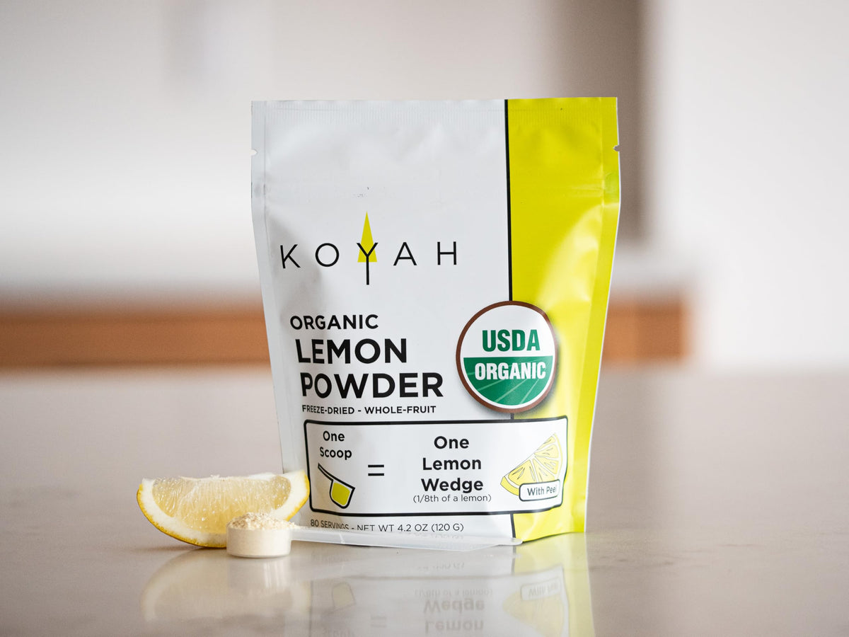 KOYAH Lemon powder dissolves smoothly for quick dressings and drinks.