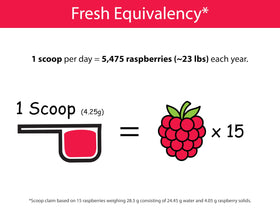 KOYAH Raspberry Powder label emphasizes organic, non-GMO, gluten-free quality.
