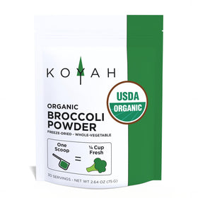 KOYAH Organic USA Broccoli Powder pouch front shows convenient freeze-dried nutrition