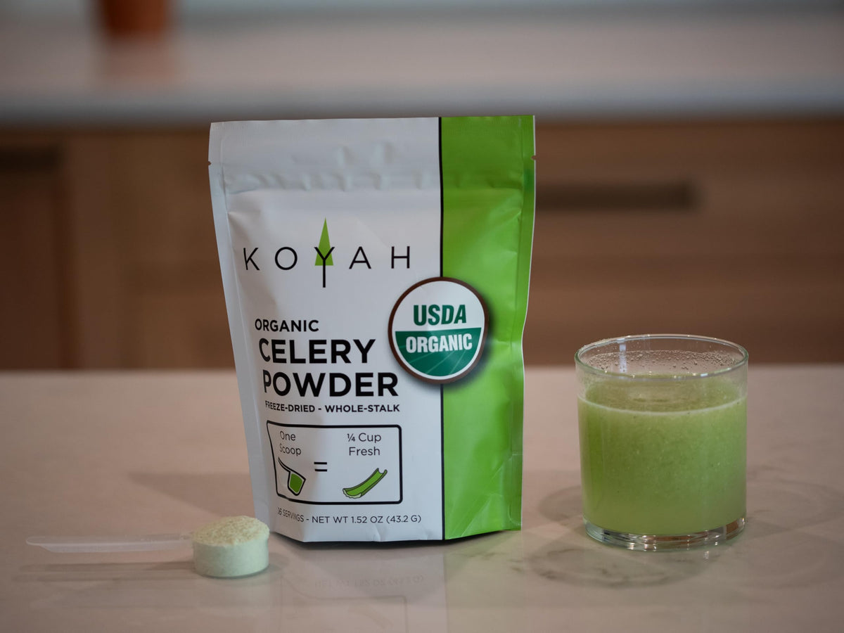 KOYAH Celery Powder fresh-stalk illustration conveys farm-fresh taste in meals