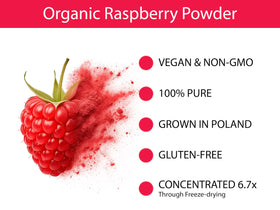 KOYAH Raspberry Powder in glass highlights natural color and versatility.