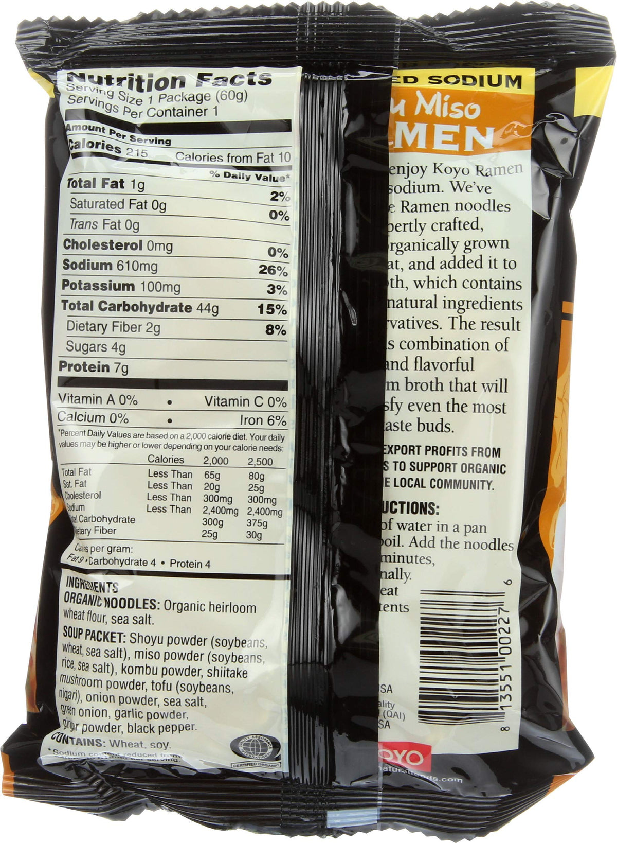 Koyo organic noodles heirloom grains roll-and-cut base for meals.