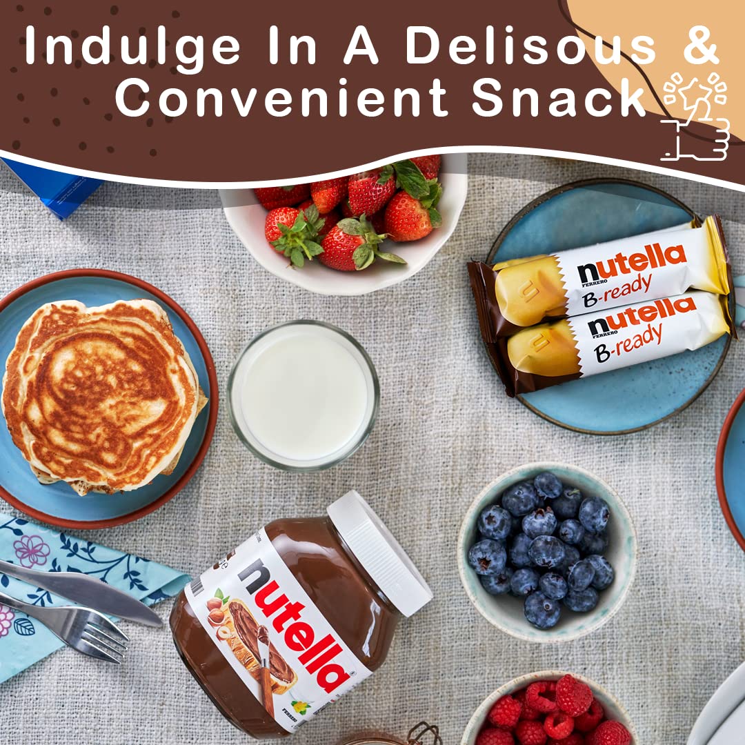 Kozy Home Nutella B-Ready bars close-up showing ingredients and texture.