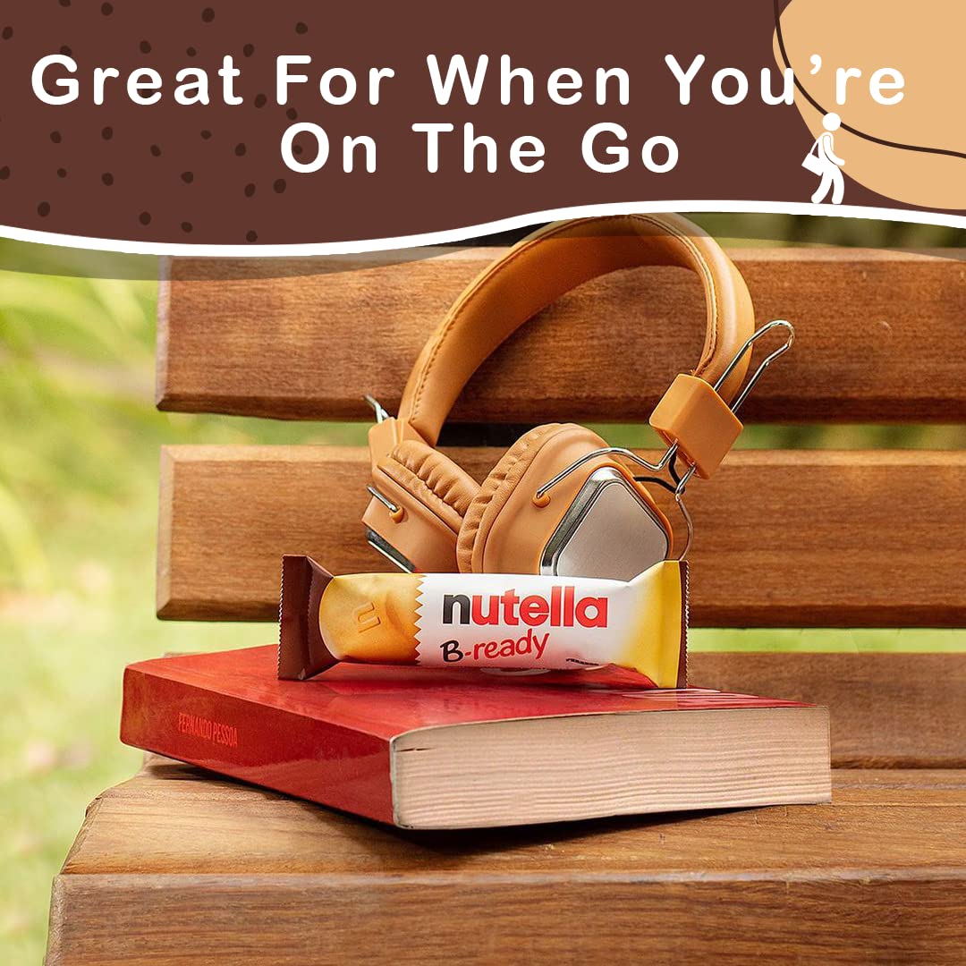 Puffed wheat crisps visible through wafer shell in Nutella B-Ready