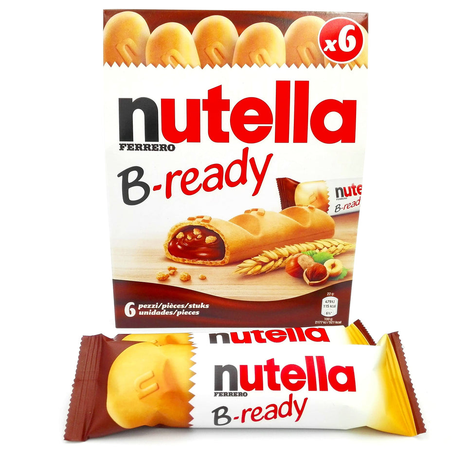 Kozy Home Nutella B-Ready pack showing crispy wafer bars for on-the-go snacking