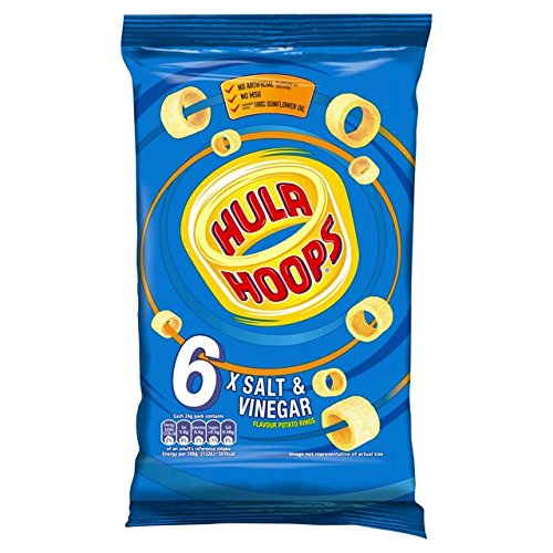 KP Hula Hoops Salt and Vinegar 6 Pack, a crisp snack for lunchboxes.