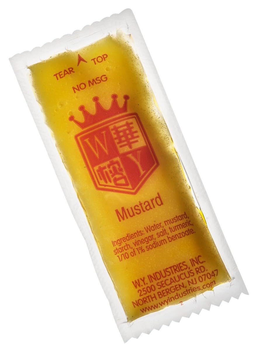 KPAK hot mustard packets for 200-count bulk, perfect for catering and takeout