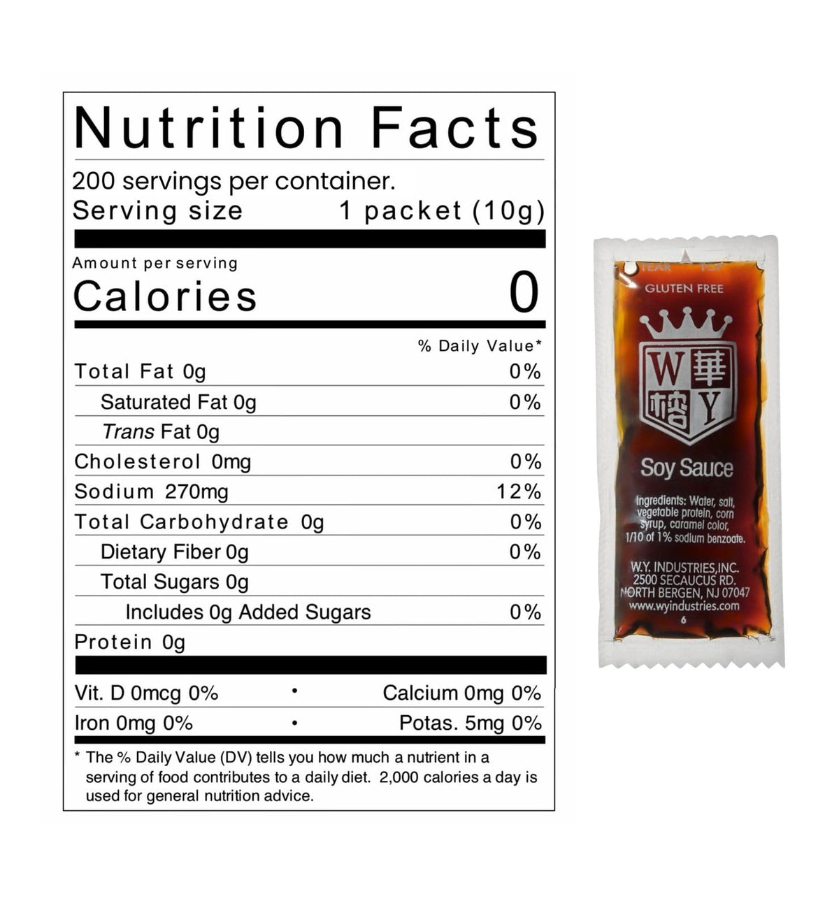 Soy sauce packets ready for home dining and office lunches.