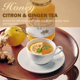 KPANTRY Yuja Tea label closeup showing real citrus slices and natural ingredients.