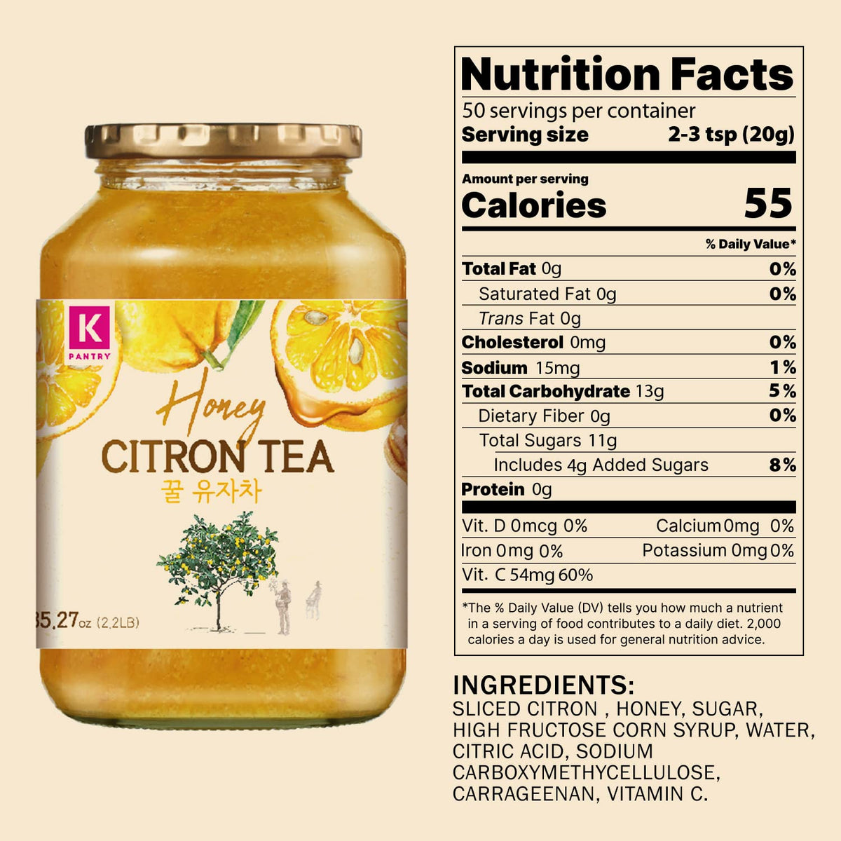 KPANTRY yuja tea smoothie mix for bright flavors.