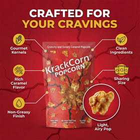 KrackCorn crunchy popcorn snack without greasiness