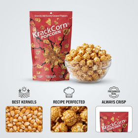 KrackCorn gluten-free non-GMO popcorn with caramel coating