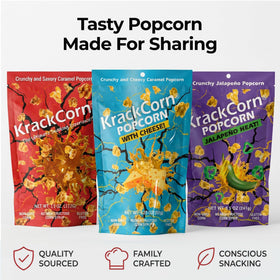 KrackCorn sweet and salty caramel popcorn for snacks