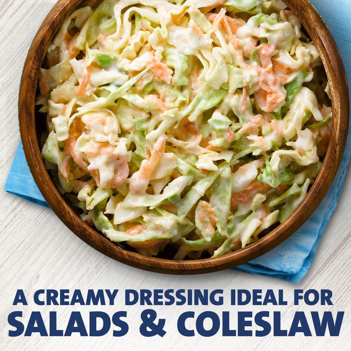 Good Seasons Kraft Coleslaw Dressing 1gal jug label communicates freshness and quality.