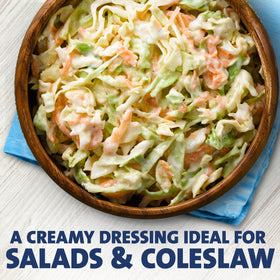 Good Seasons Kraft Coleslaw Dressing 1gal jug label communicates freshness and quality.