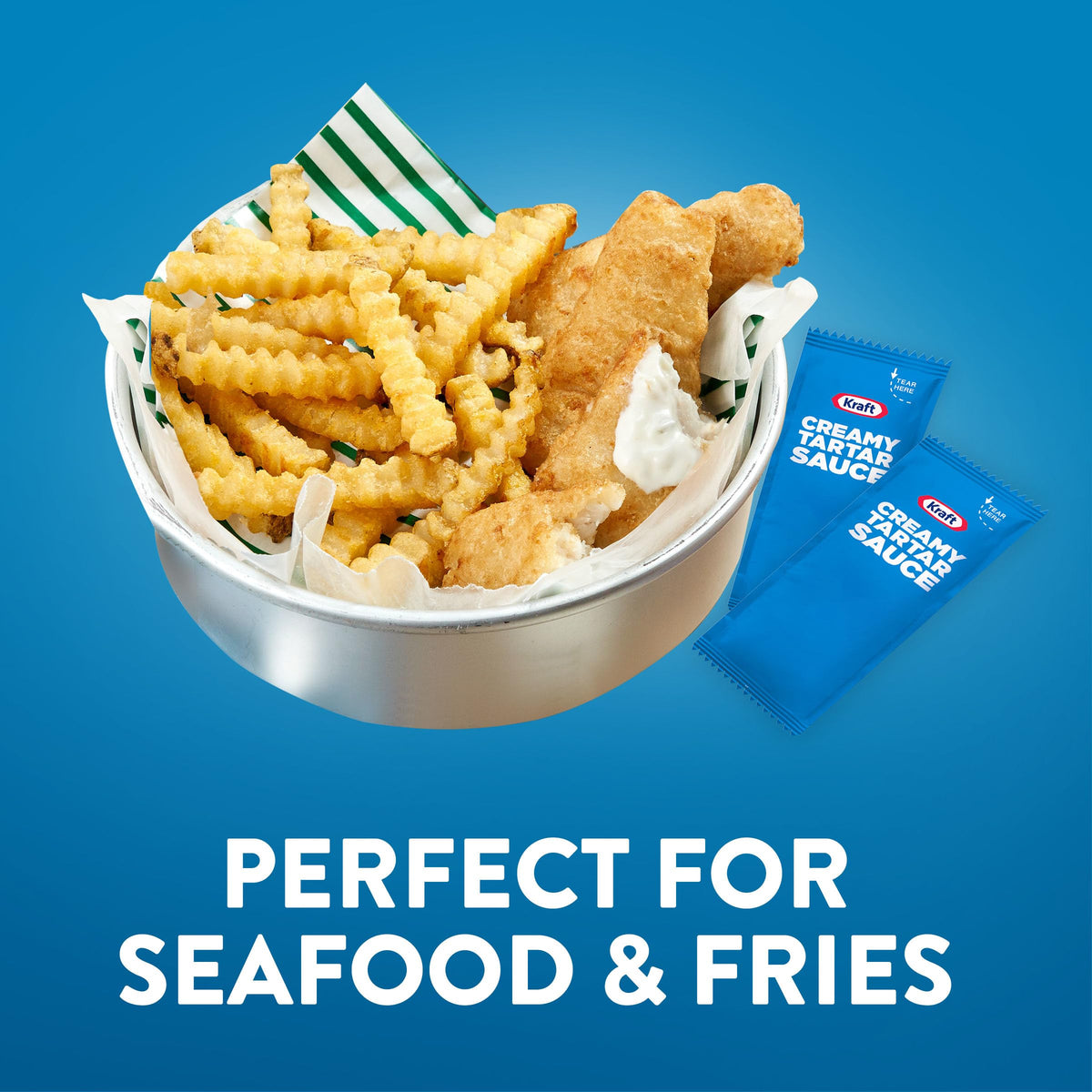 Kraft Creamy Tartar Sauce packet for restaurant use.