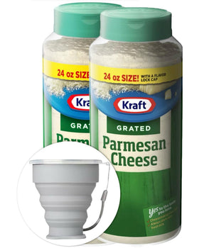 Kraft grated parmesan 24 oz pack close view, great for family meals.