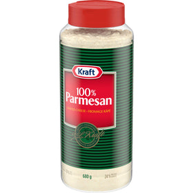 Close-up of Kraft grated parmesan texture for even melting on dishes.
