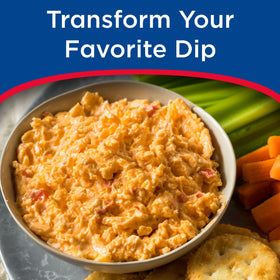 Kraft Pimento Spread on crackers ready to serve.