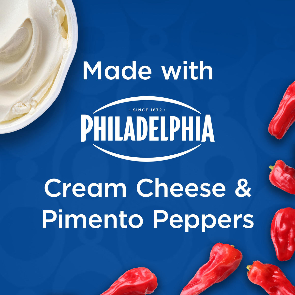 Close-up of Kraft Pimento Spread with Philadelphia Cream Cheese in the jar.