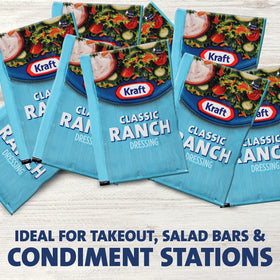Tear-open Kraft Ranch dressing packet designed for clean, easy use