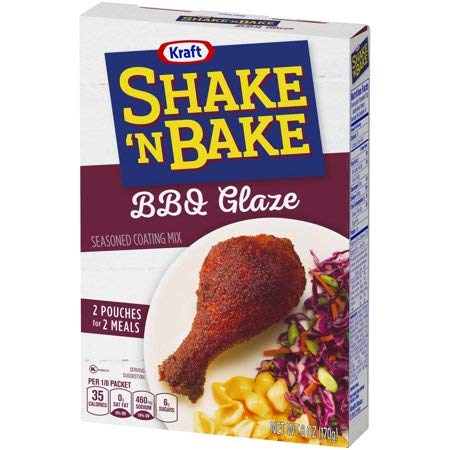 Kraft Shake 'n Bake BBQ Glaze Chicken Coating delivers a flavorful crust.