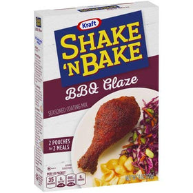 Kraft Shake 'n Bake BBQ Glaze Pack-of-4 Boxes, convenient flavor solution for family meals.