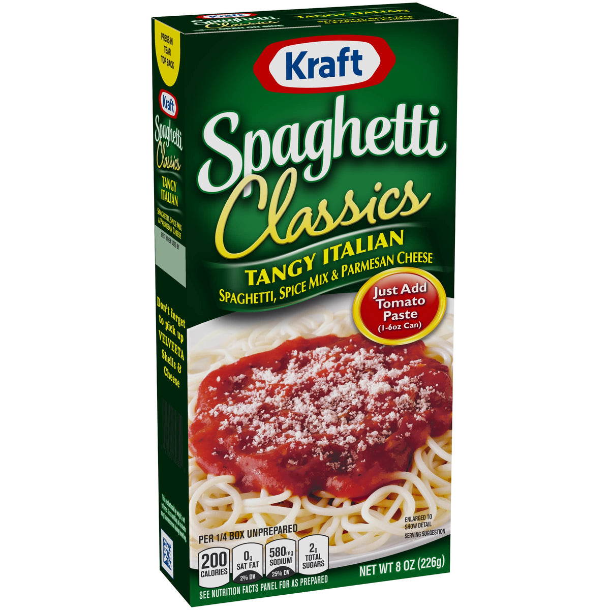 Kraft Spaghetti Classics spaghetti noodles ready for a fast family dinner.