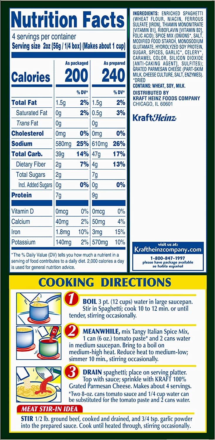 Kraft Spaghetti Classics Tangy Italian spaghetti noodles image, ready to cook in under 30 minutes.