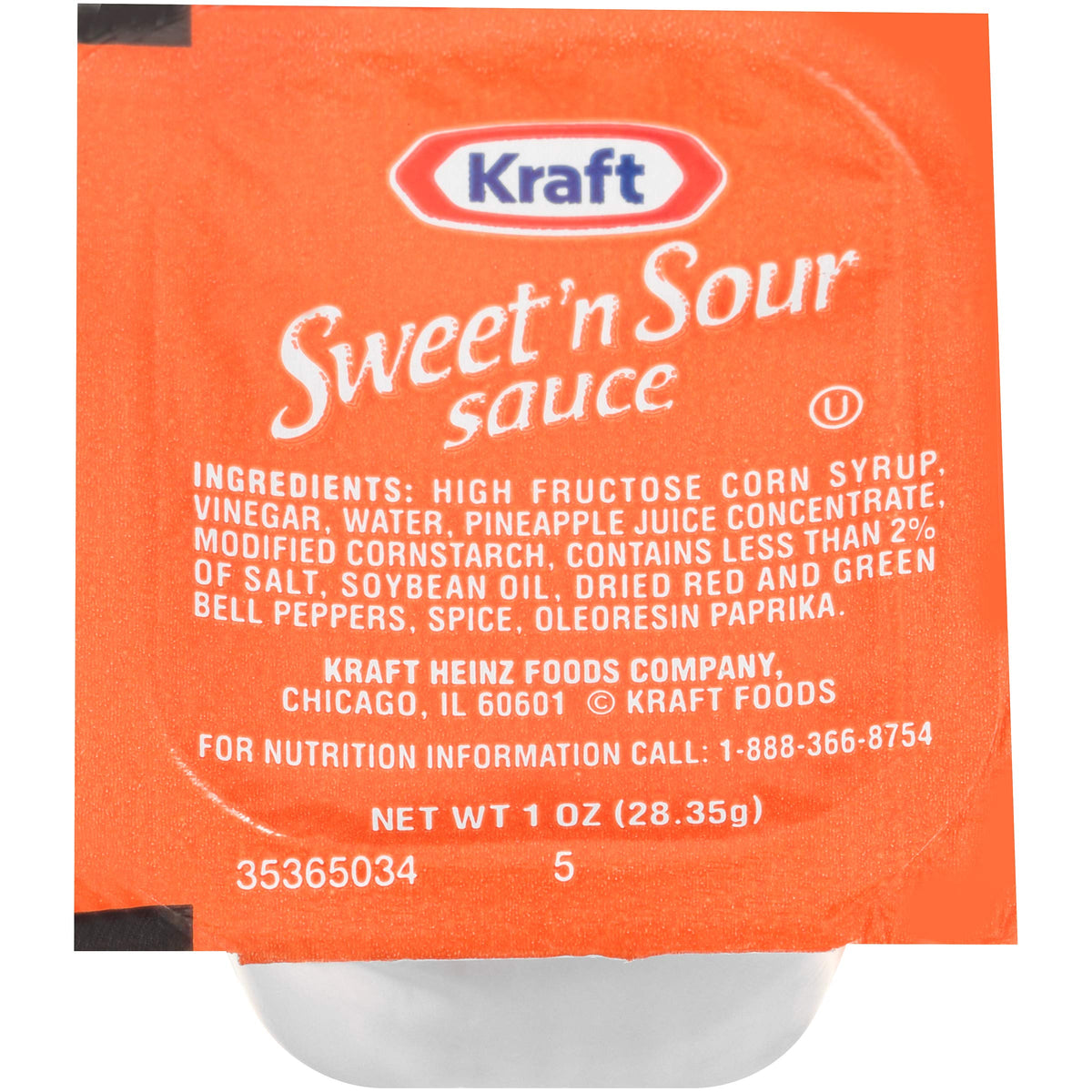 Kraft Sweet n' Sour Sauce single-serve packet for dipping and flavoring meals.