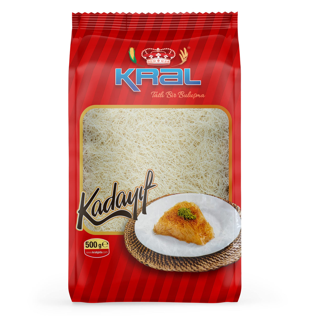 Kral Kataifi dry threads, perfect for crispy Kunefe and other Mediterranean desserts.