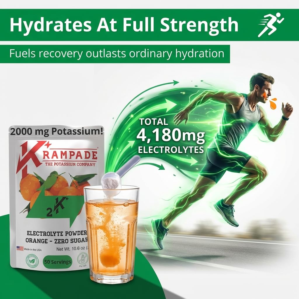 Krampade label closeup highlighting 4180mg electrolytes per serving