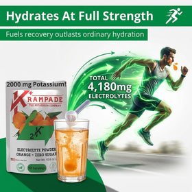 Krampade label closeup highlighting 4180mg electrolytes per serving
