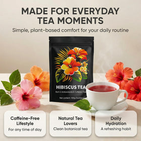 Kranla Hibiscus Tea Ruby-Red Color displays rich infusion and antioxidants