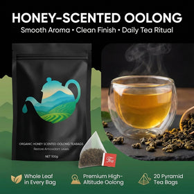 Kranla Oolong tea leaves close-up shows premium whole leaves for authentic flavor