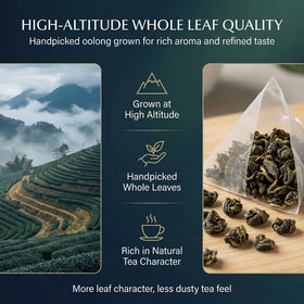 Steeping a Kranla Oolong tea bag releases a soft, mellow flavor