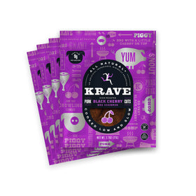 KRAVE all natural pork jerky black cherry BBQ bites for savory protein on the go.