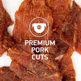 KRAVE gluten-free pork jerky multi-pack featuring clean ingredients for quick snacking.