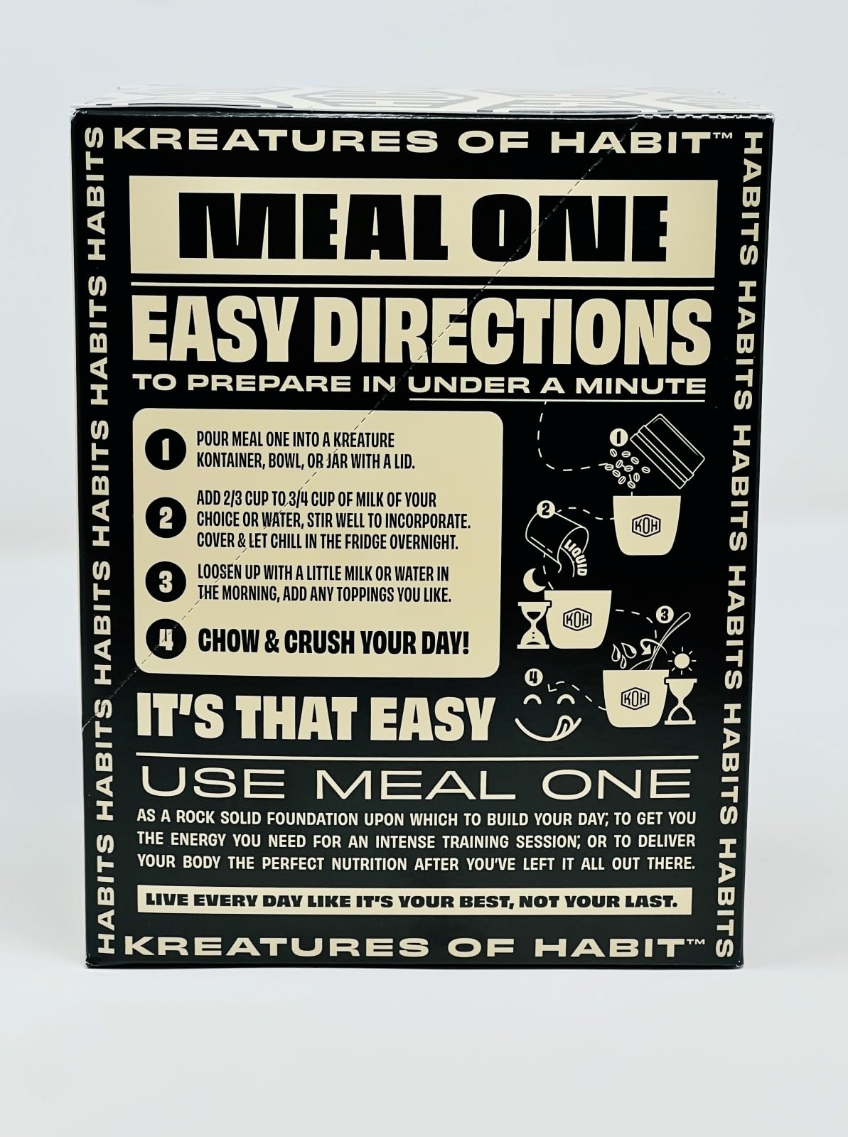 Kreatures of Habit Meal One instant mix quick shake for on the go nutrition