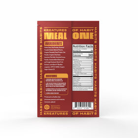 Kreatures of Habit MEAL ONE morning shake mix emphasizes convenient protein on busy days.