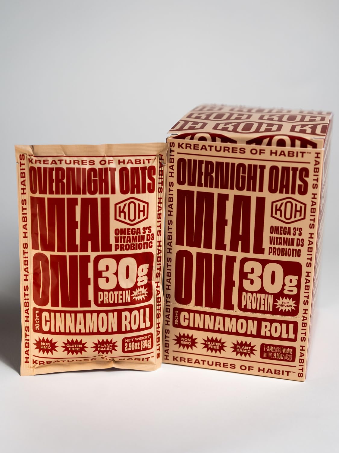 Kreatures of Habit Meal One no-added-sugar label promotes clean fueling.