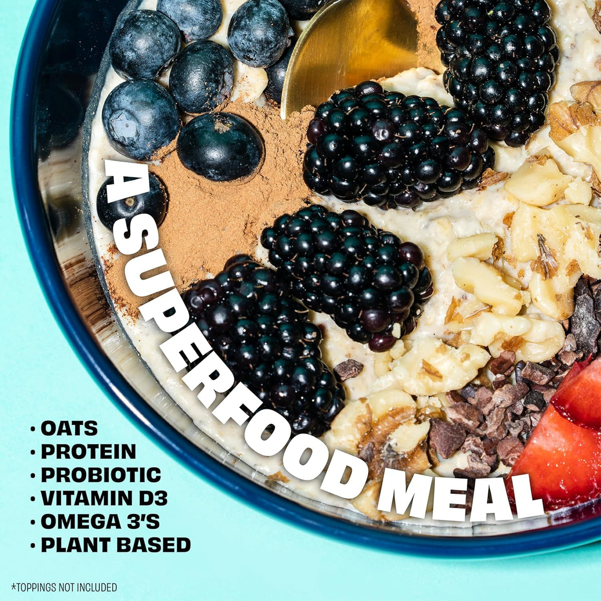 Kreatures of Habit Meal One nutrition facts card high-protein plant-based nutrition at a glance