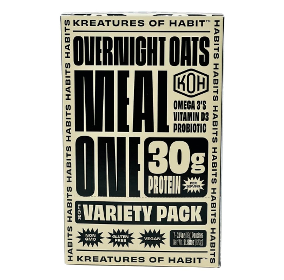 Kreatures of Habit Meal One overnight mix prep-ready jar for a convenient morning start