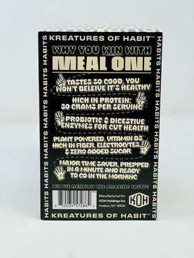 Kreatures of Habit Meal One shake glass frothy shake ready to enjoy
