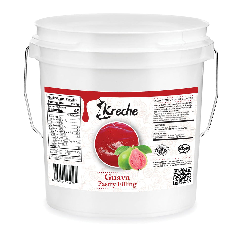 Kreche Guava Filling 11lbs tub front view for bake-ready use