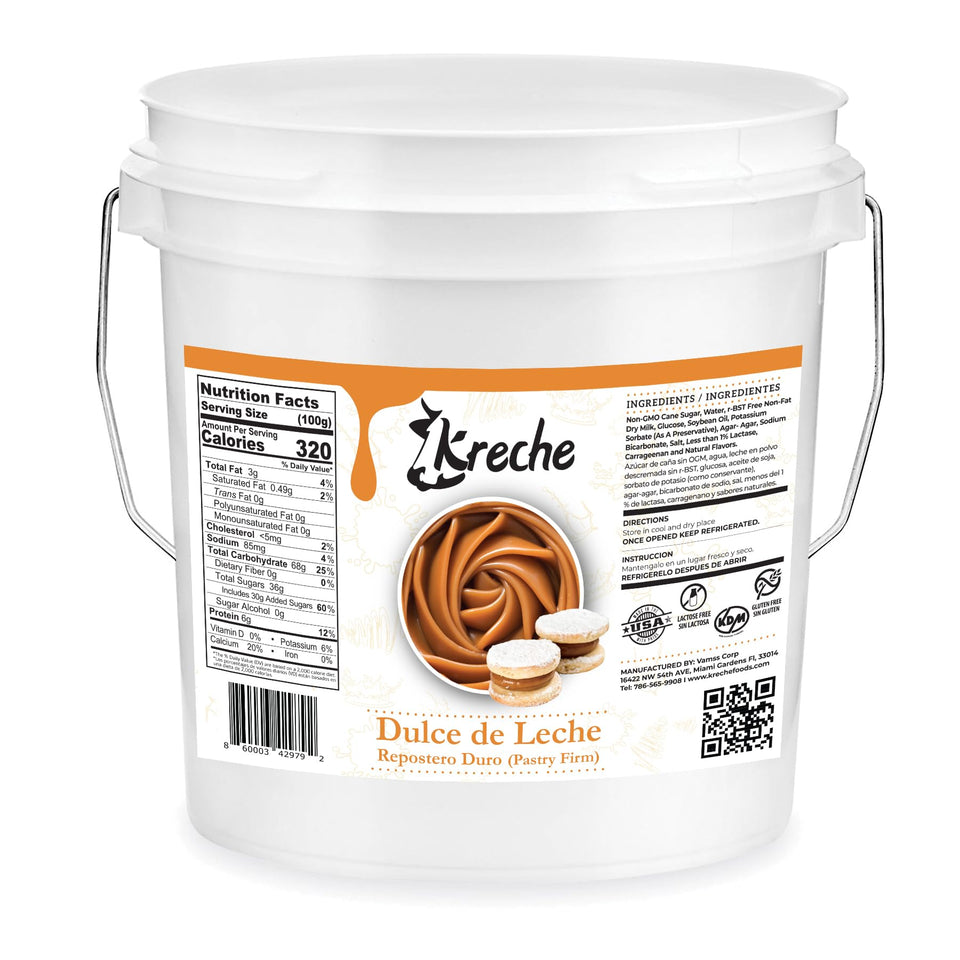 Kreche Repostero Dulce de Leche firm texture for precise pastry decorations.