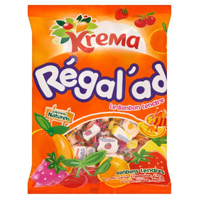 Krema Regal'ad orange fruit chewy candy, naturally flavored, a refreshing snack.