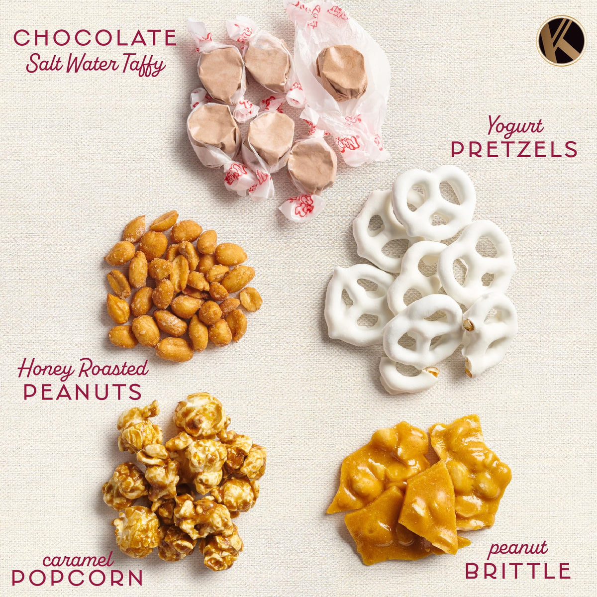Kremery peanut brittle, crisp candy crackle for moments.