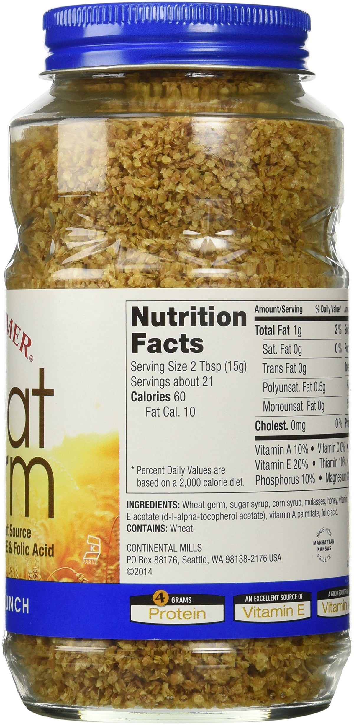 Kretschmer Wheat Germ Honey Crunch bag close-up showing vacuum-packed freshness